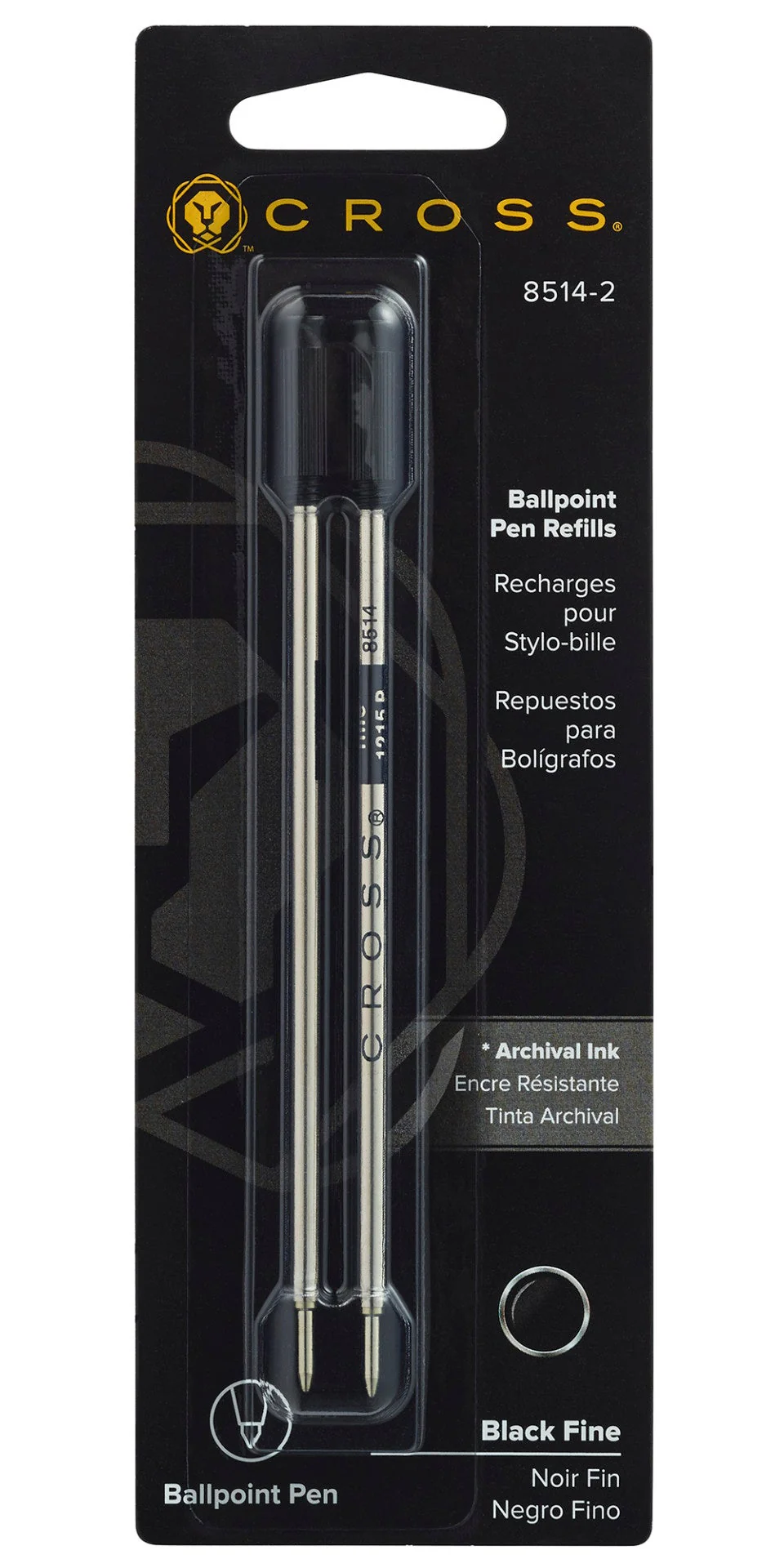 Ballpoint Pen Refill - Black - Fine - Dual Pack - Image 3
