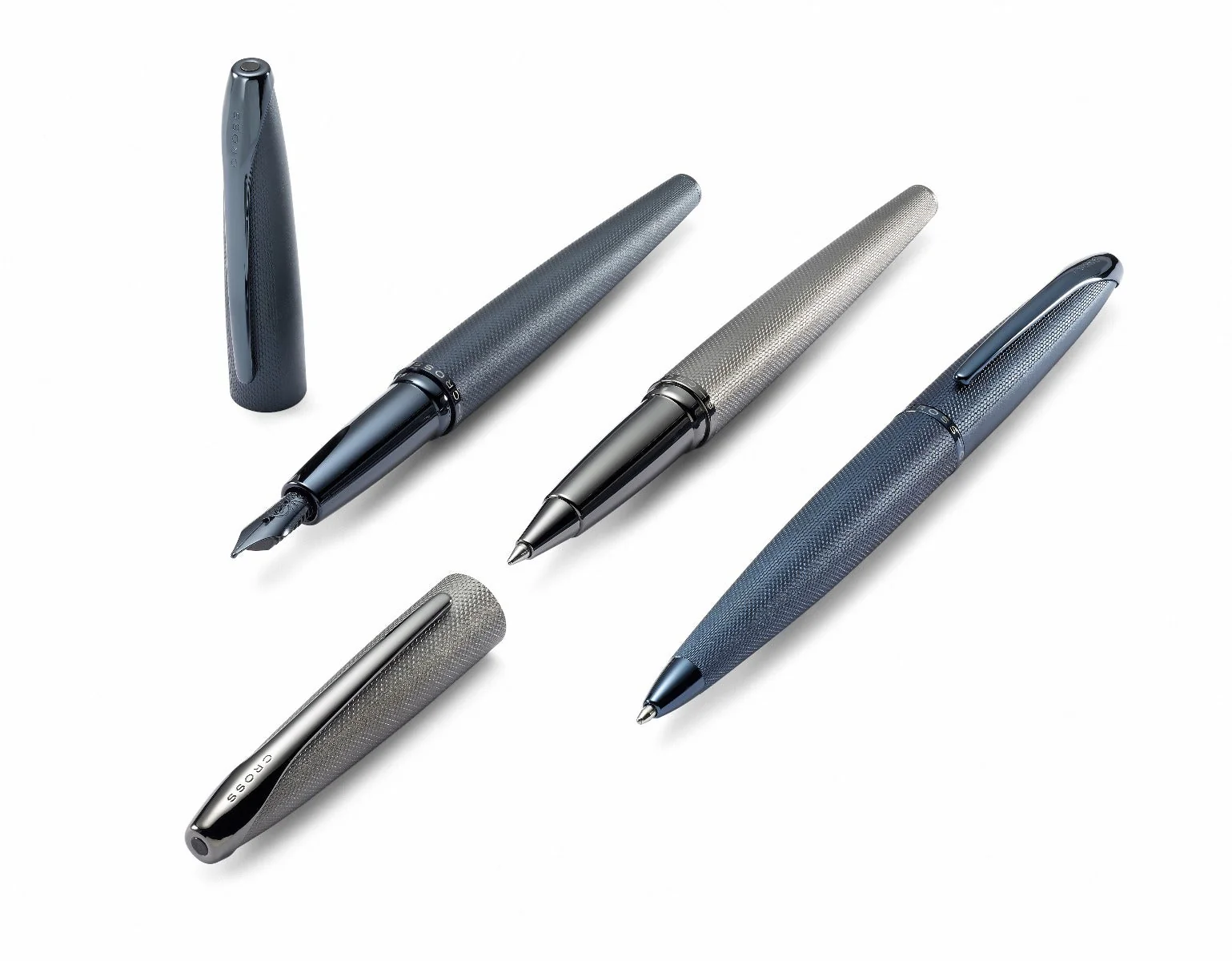 ATX® Sandblasted Dark Blue Stainless Steel Medium Nib Fountain Pen - Image 7