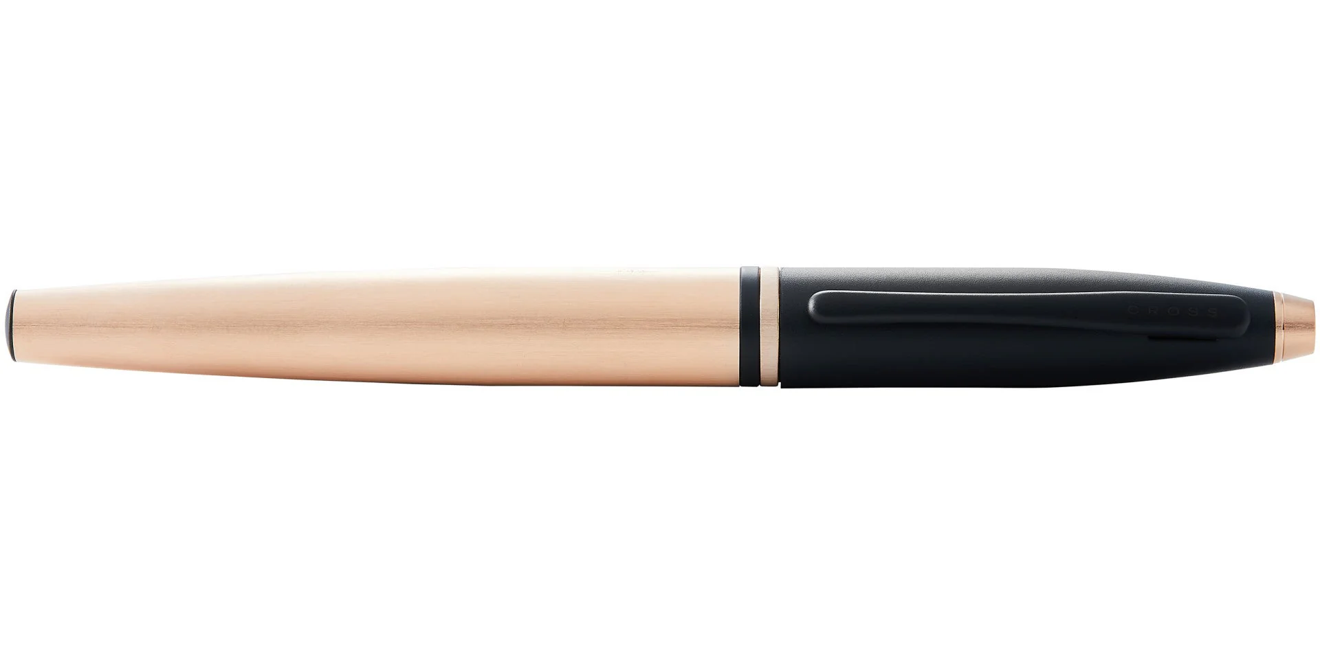 Calais™ Brushed Rose Gold Plate and Black Lacquer Rollerball Pen - Image 5