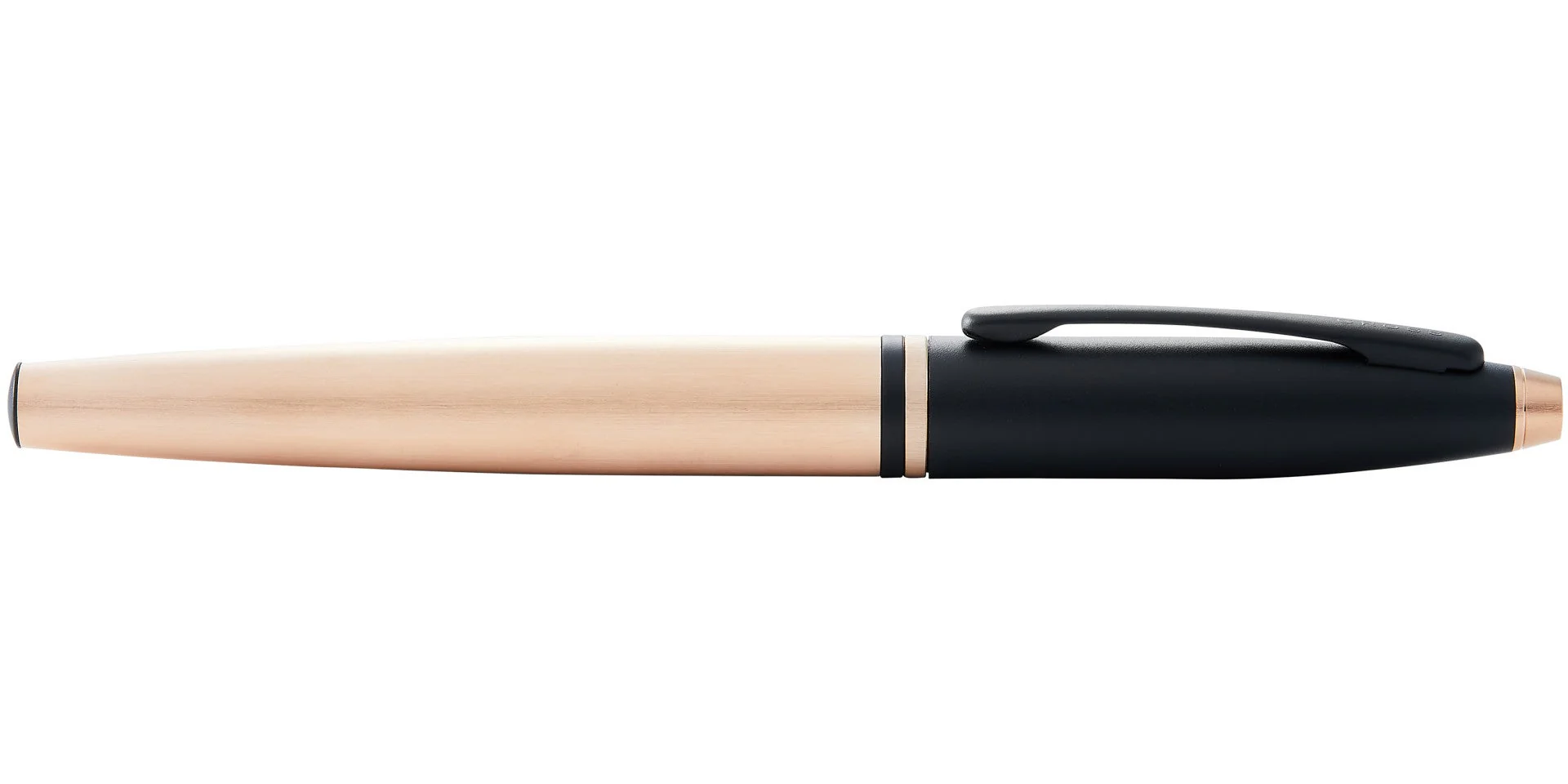 Calais™ Brushed Rose Gold Plate and Black Lacquer Rollerball Pen - Image 6