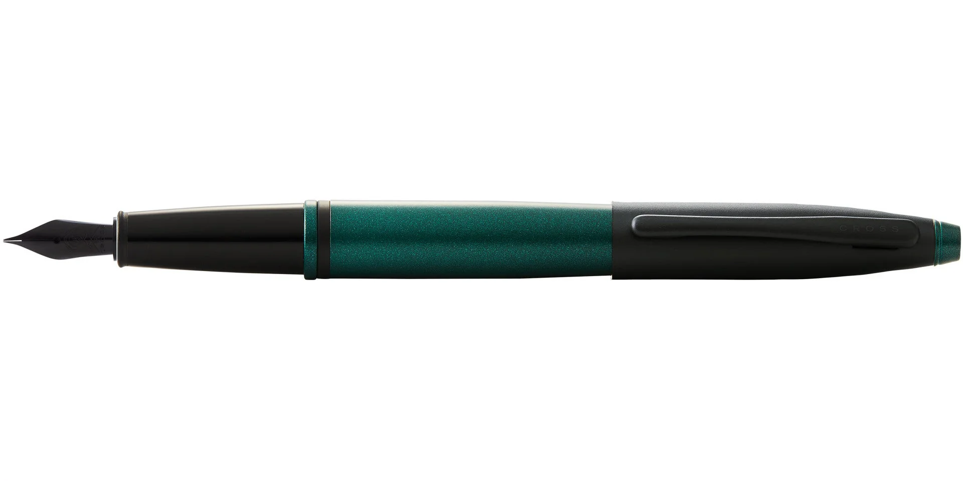 Calais™ Matte Green and Black Lacquer Fine Nib Fountain Pen - Image 3