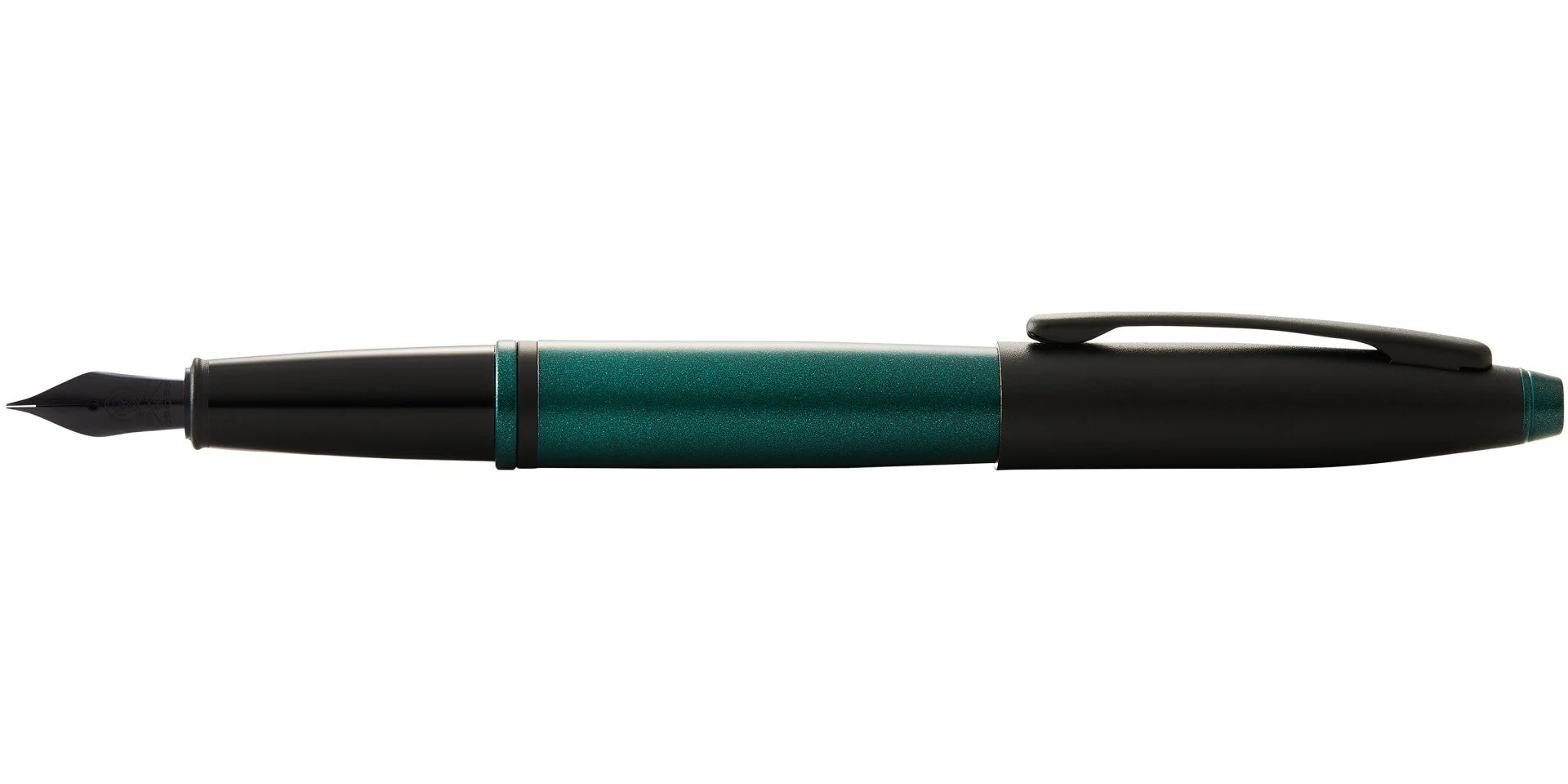 Calais™ Matte Green and Black Lacquer Fine Nib Fountain Pen - Image 4