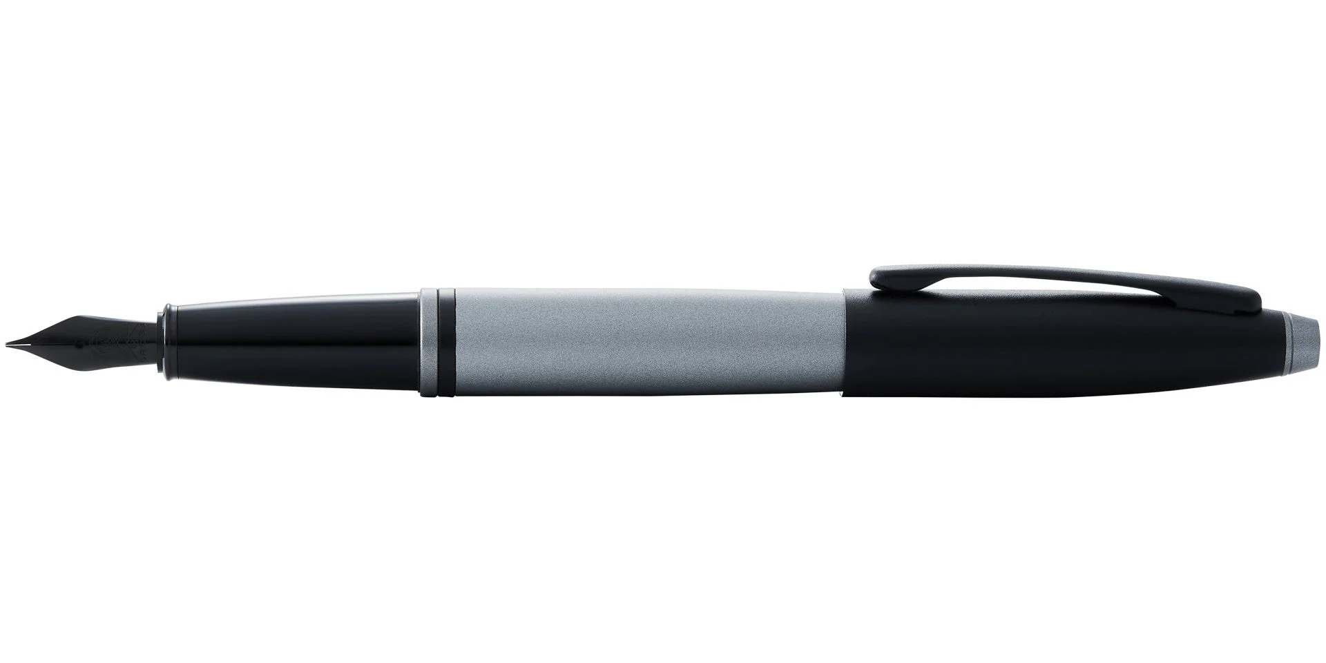 Calais™ Matte Gray and Black Lacquer Stainless Steel Medium Nib Fountain Pen - Image 4