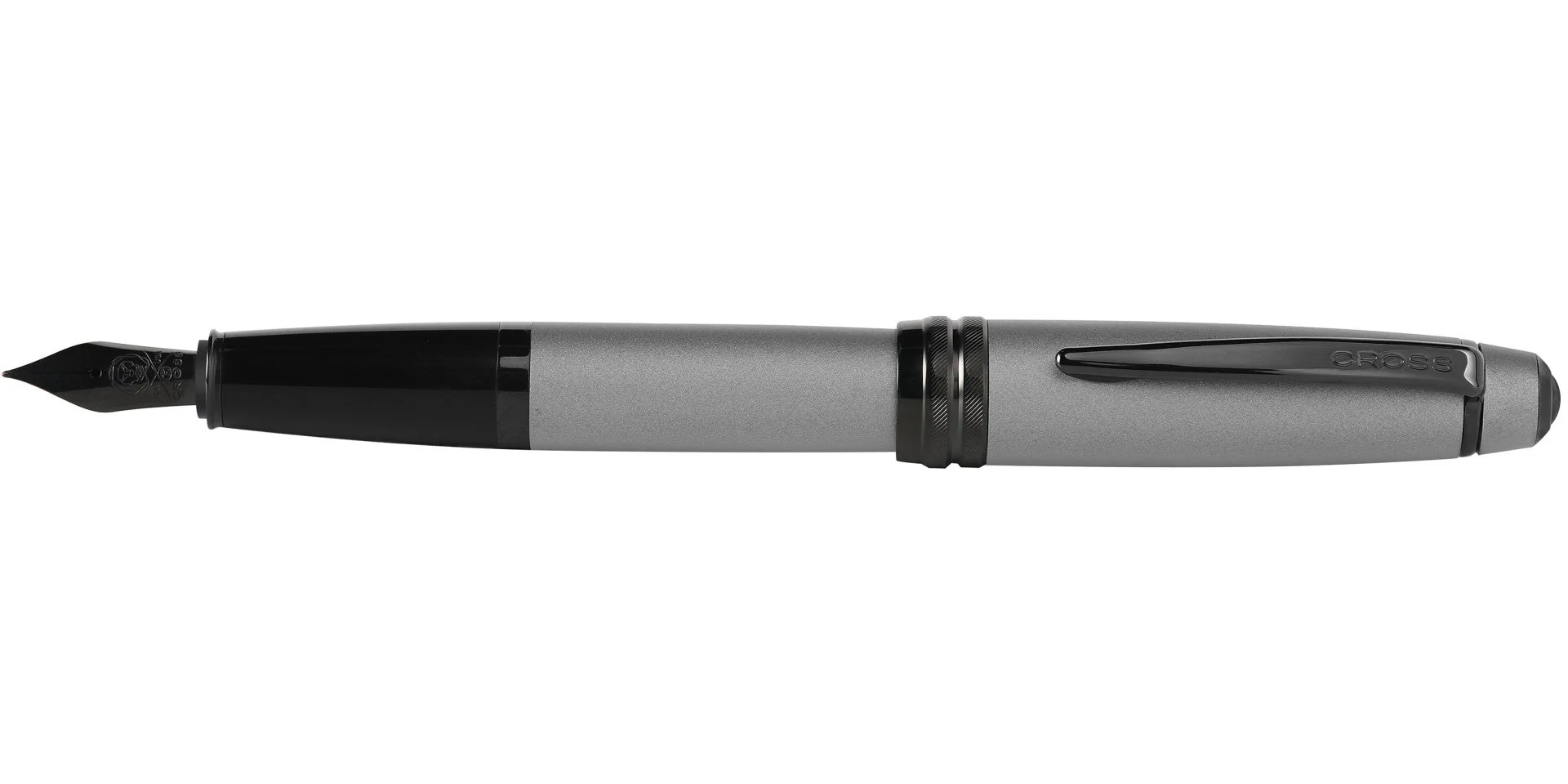 Bailey™ Matte Gray Lacquer Stainless Steel Fine Nib Fountain Pen - Image 4