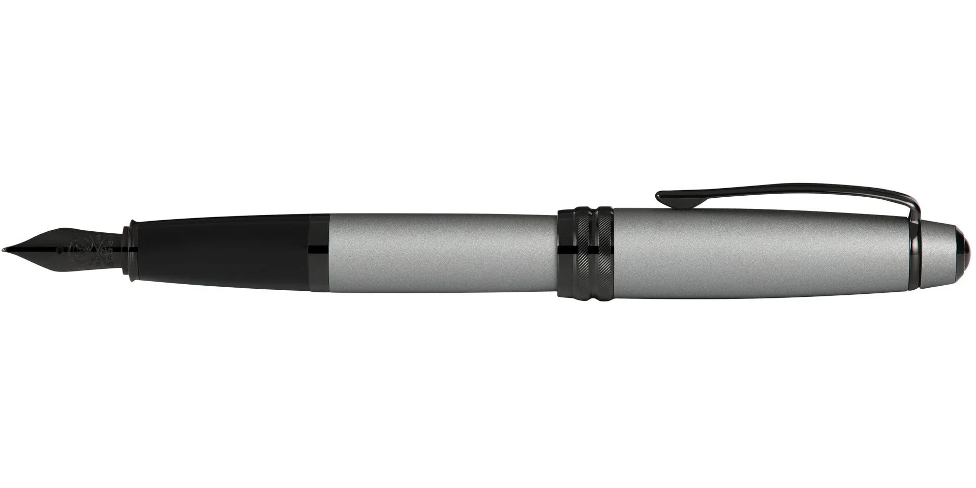 Bailey™ Matte Gray Lacquer Stainless Steel Fine Nib Fountain Pen - Image 5