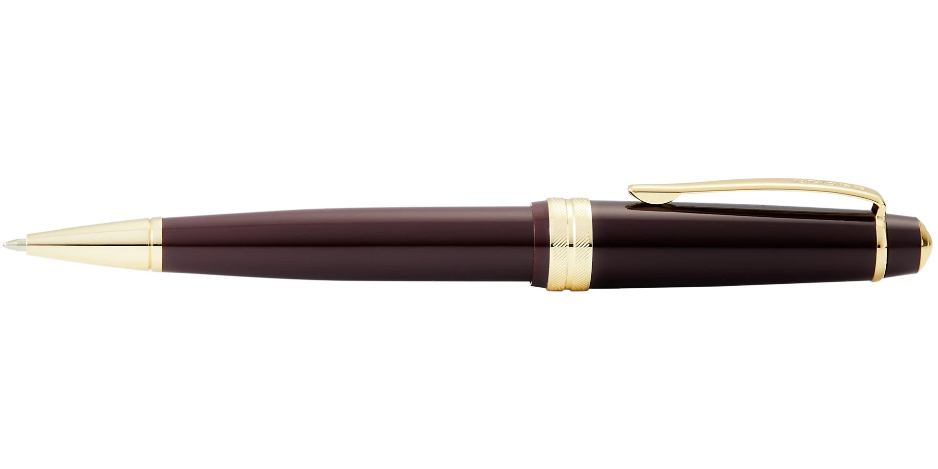Bailey Light™ Polished Burgundy Resin and Gold Tone Ballpoint Pen - Image 4