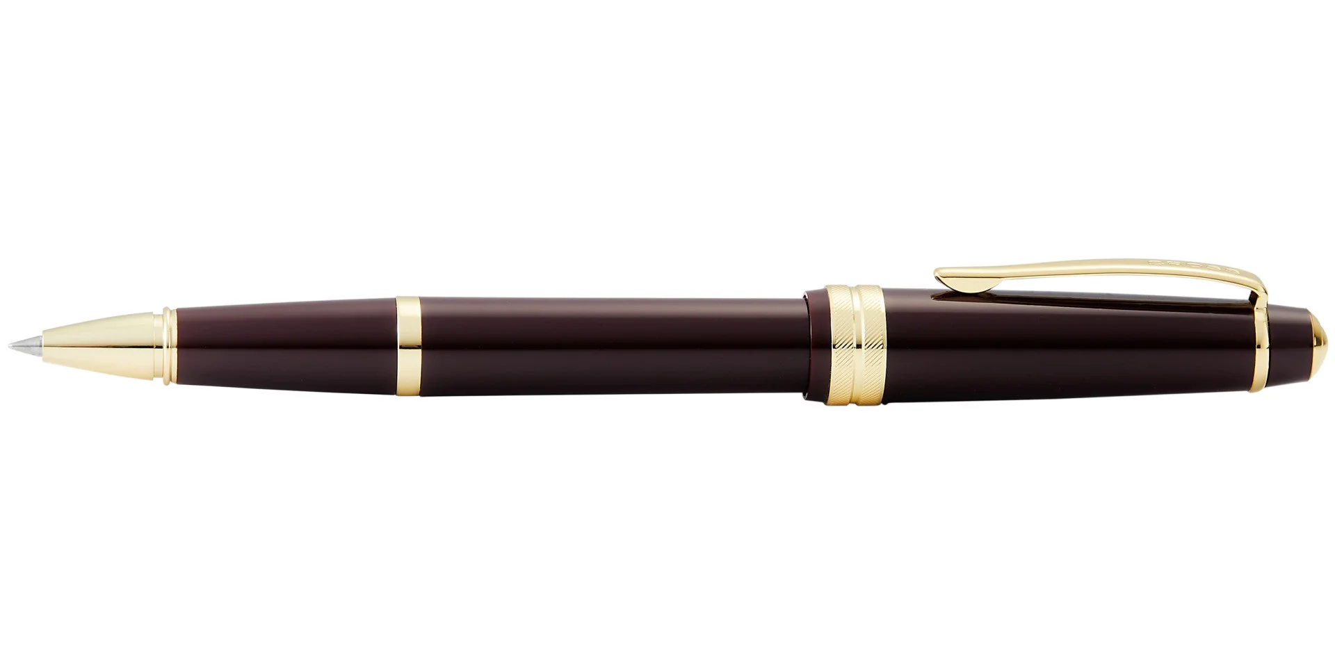 Bailey Light™ Polished Burgundy Resin and Gold Tone Rollerball Pen - Image 4