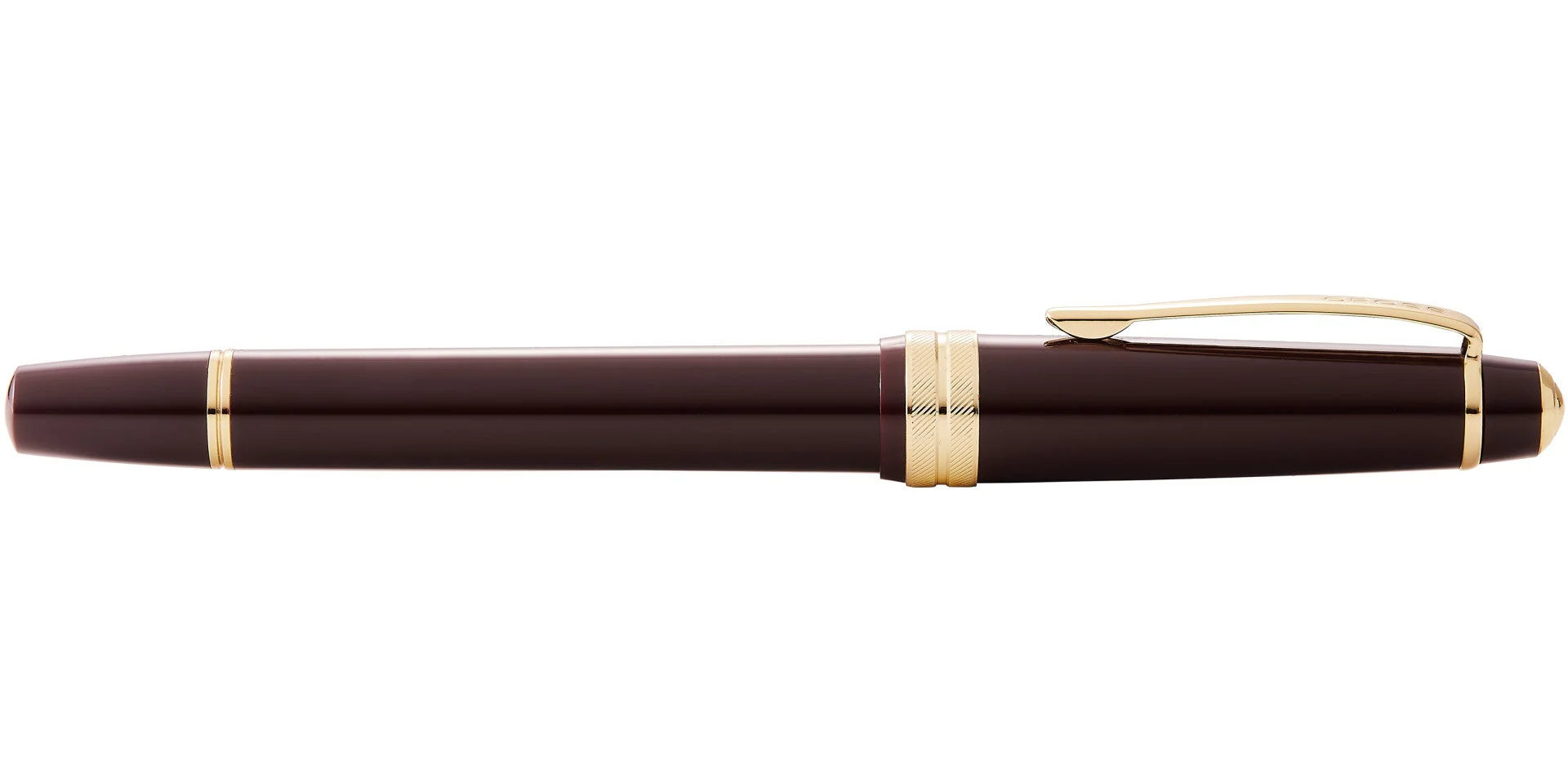 Bailey Light™ Polished Burgundy Resin and Gold Tone Rollerball Pen - Image 6