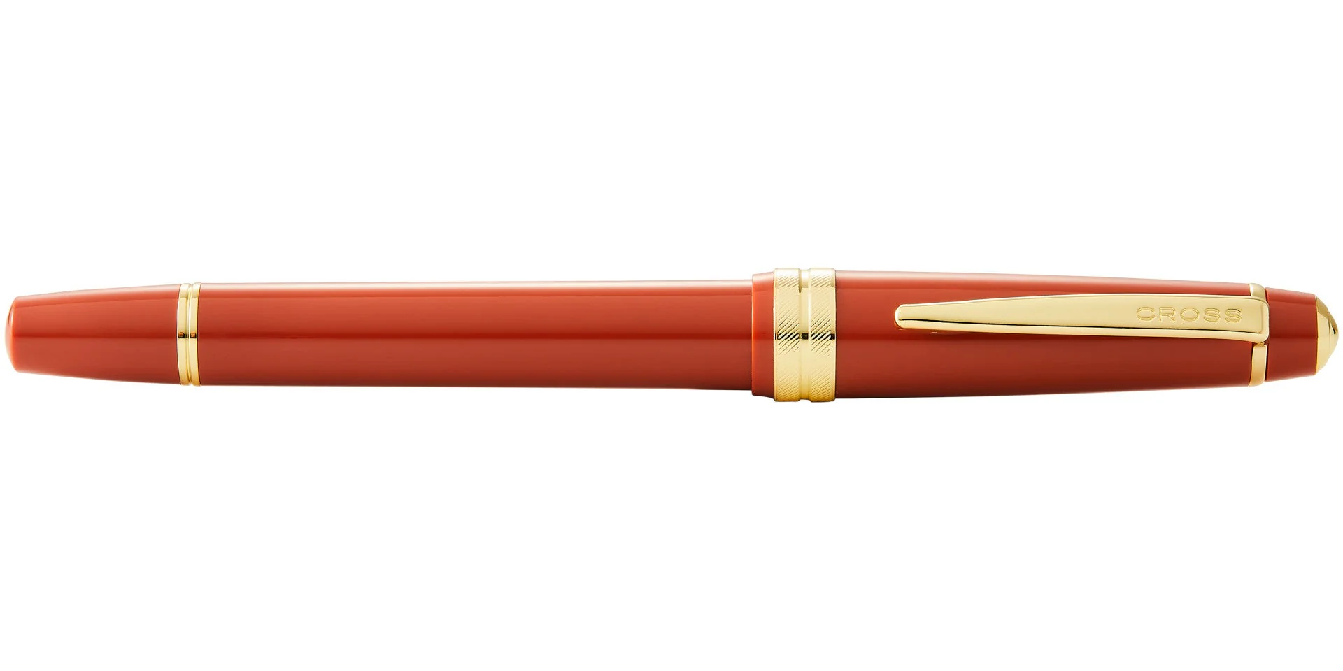 Bailey Light™ Polished Amber Resin and Gold Tone Rollerball Pen - Image 5