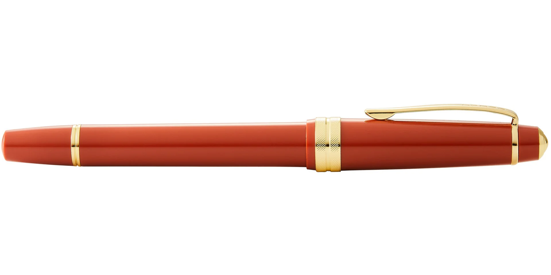 Bailey Light™ Polished Amber Resin and Gold Tone Rollerball Pen - Image 6