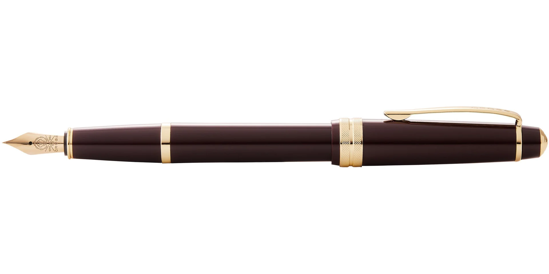 Bailey Light™ Polished Burgundy Resin and Gold Tone Fine Nib Fountain Pen - Image 4