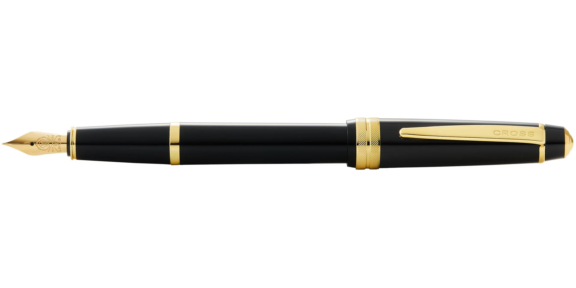 Bailey Light™ Polished Black Resin and Gold Tone Fine Nib Fountain Pen - Image 3